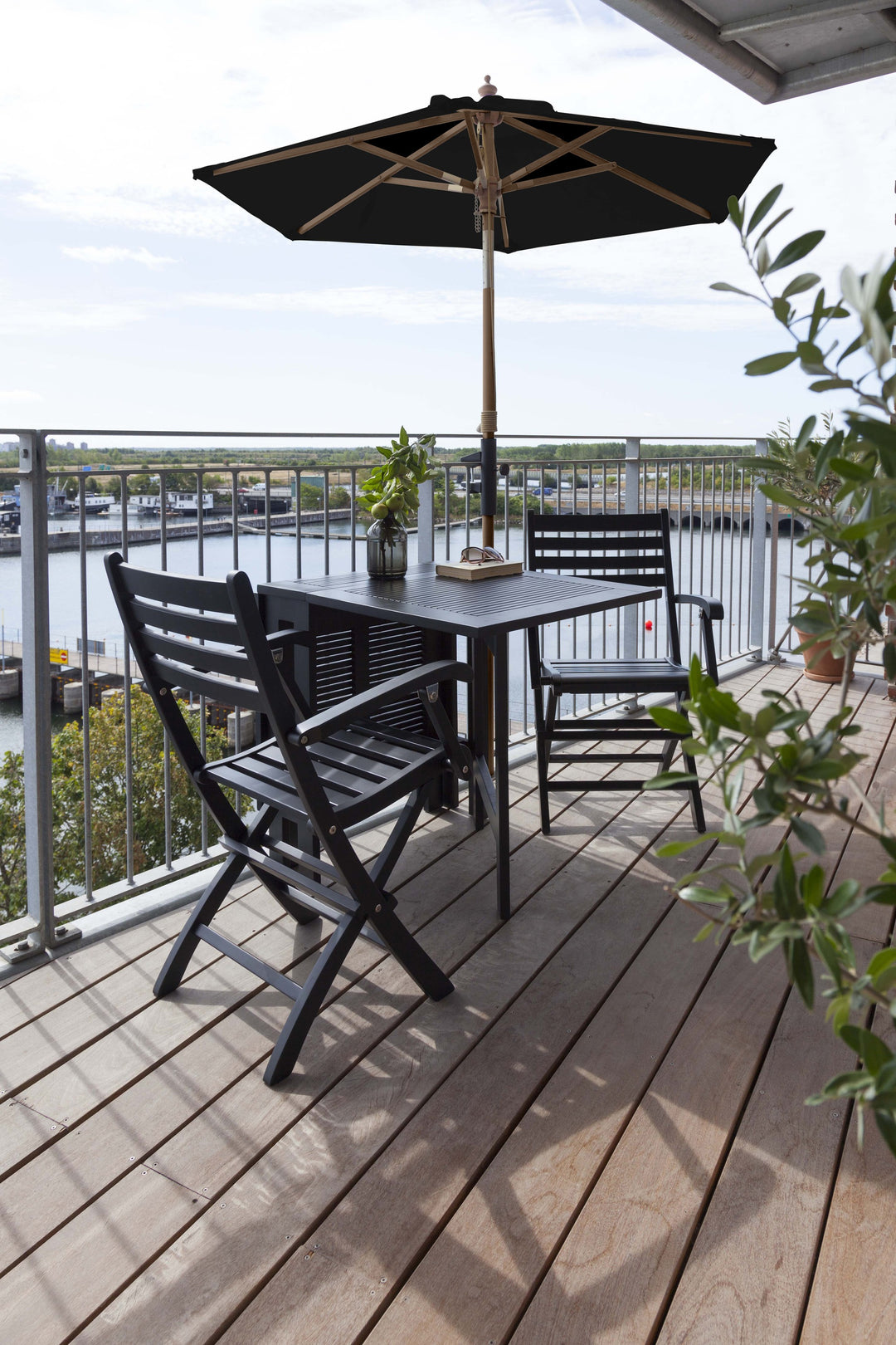 Umbrela balcon Cinas Shade 180 cm neagra