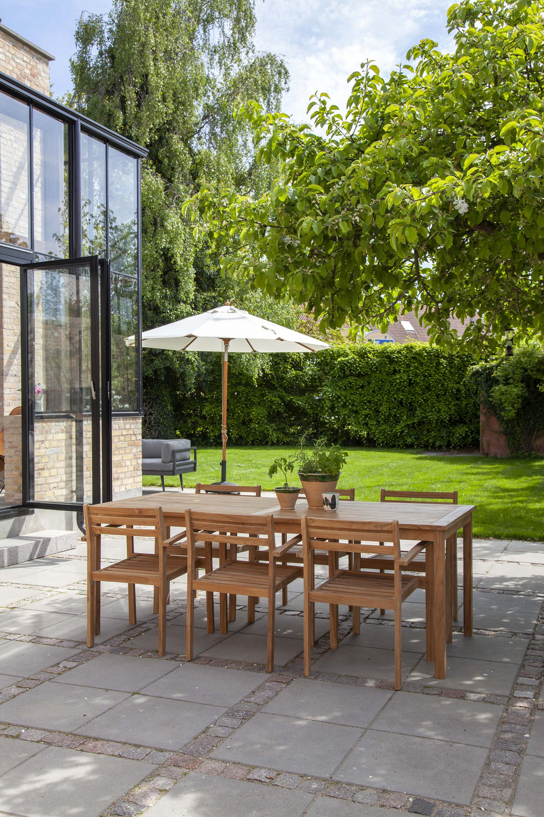 Umbrela soare Cinas Shade Pomino 330 cm alb-fildes