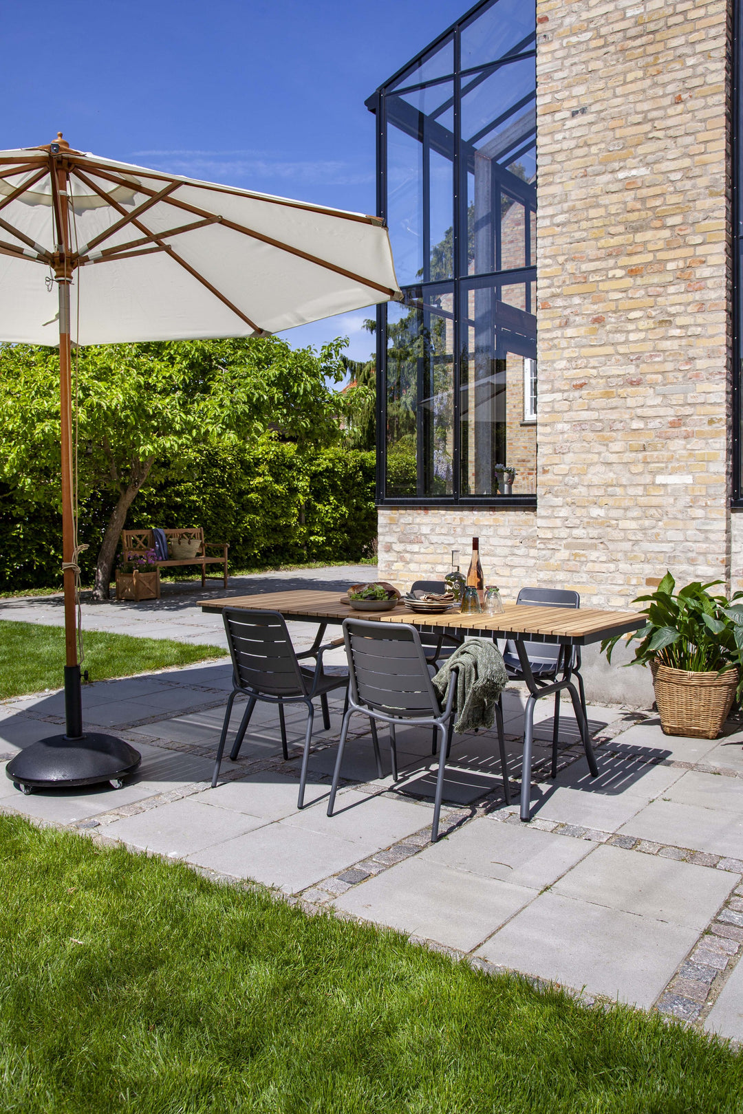 Umbrela soare Cinas Shade Pomino 330 cm alb-fildes