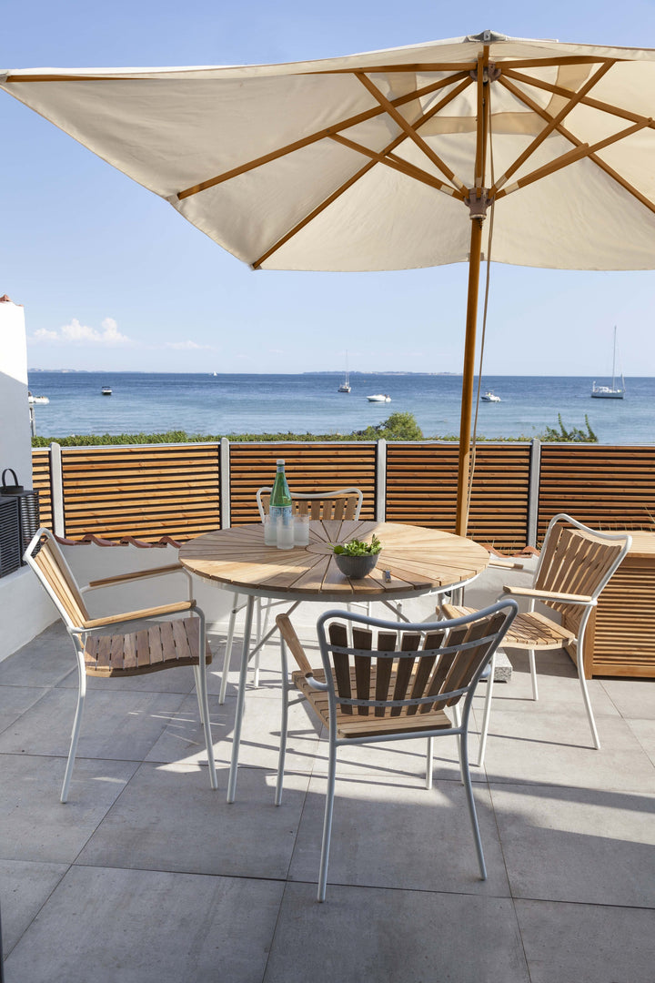 Umbrela soare Cinas Shade Alezio patrata 300 cm alb-fildes