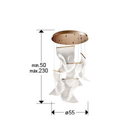 Lustra Schuller Velos II 5 lumini rose gold metacrilat dimabilă