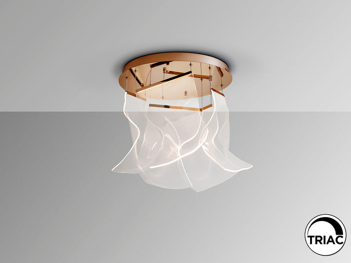 Lustra Schuller Velos II 5 lumini rose gold metacrilat dimabilă