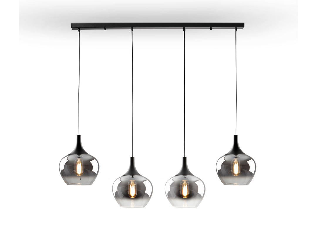 Lustra Schuller Opaz 4 lumini 109 cm negru-fumuriu