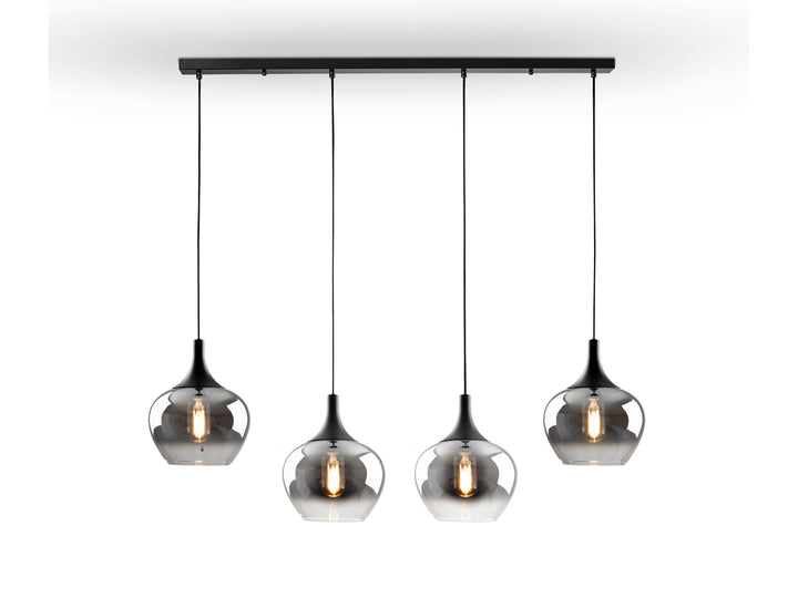 Lustra Schuller Opaz 4 lumini 109 cm negru-fumuriu