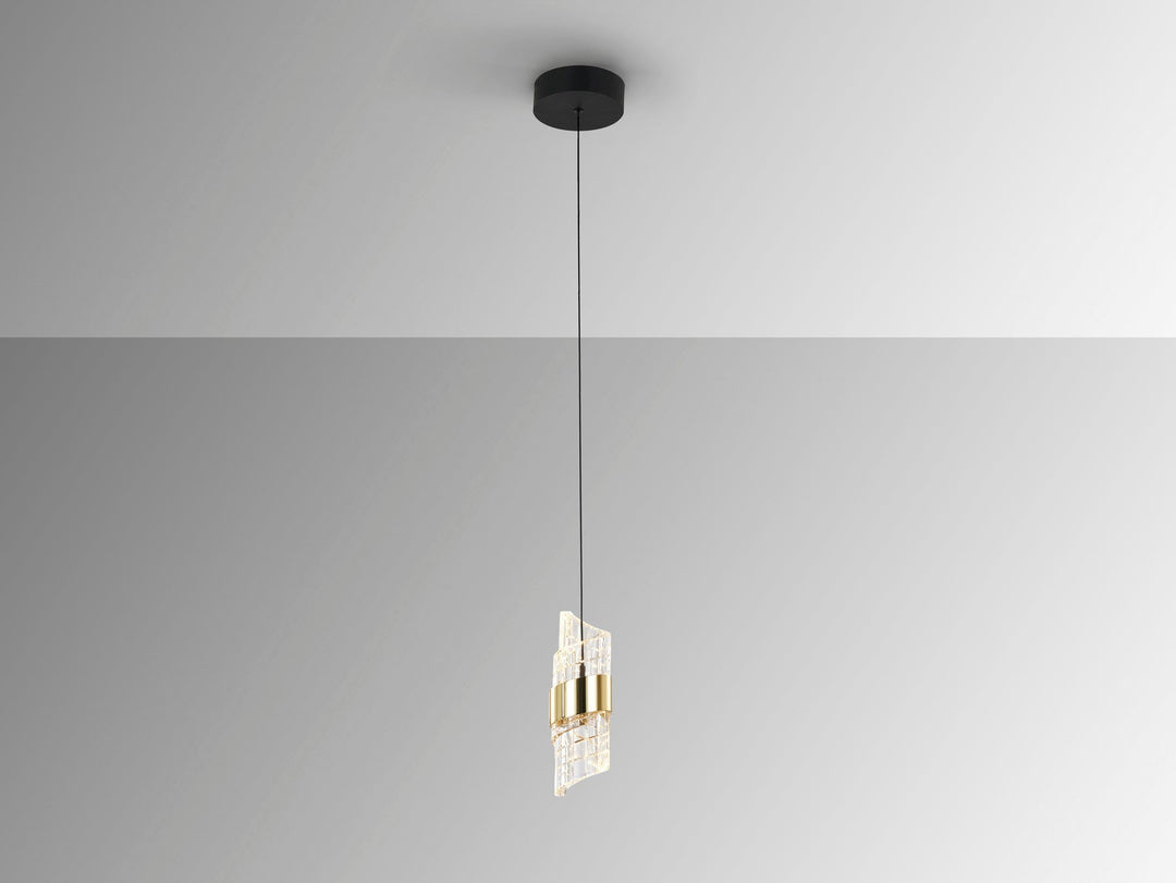 Lustra Schuller Iliada 1 lumina negru-auriu acrilic spirală