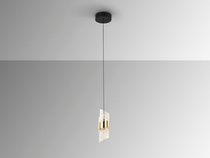 Lustra Schuller Iliada 1 lumina negru-auriu acrilic spirală