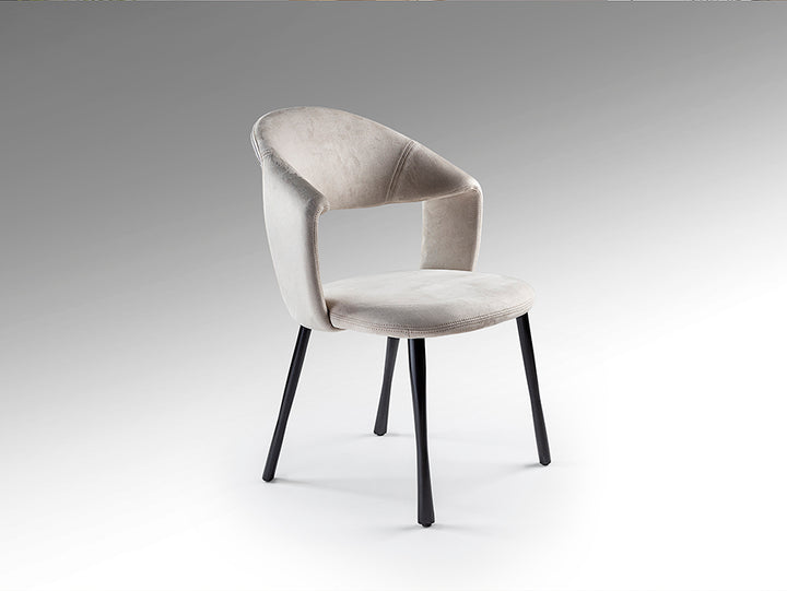 Scaun Schuller Willy stone suede picioare negre