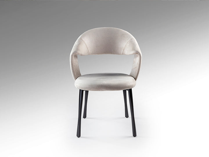 Scaun Schuller Willy stone suede picioare negre