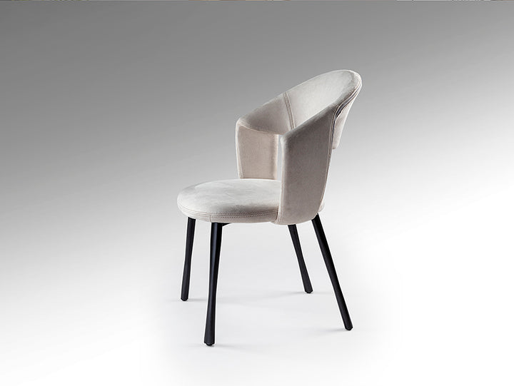 Scaun Schuller Willy stone suede picioare negre