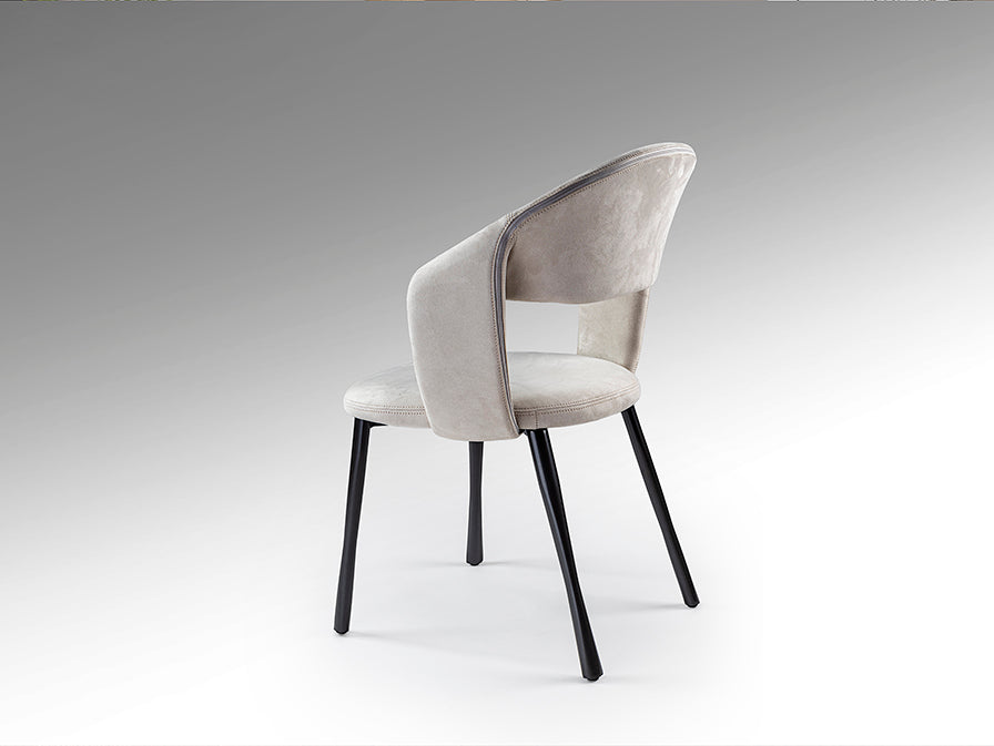 Scaun Schuller Willy stone suede picioare negre