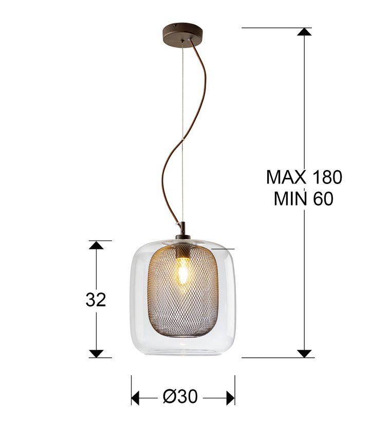 Lustra Schuller Fox Large 1 lumina ciocolata abajur dublu Ø30
