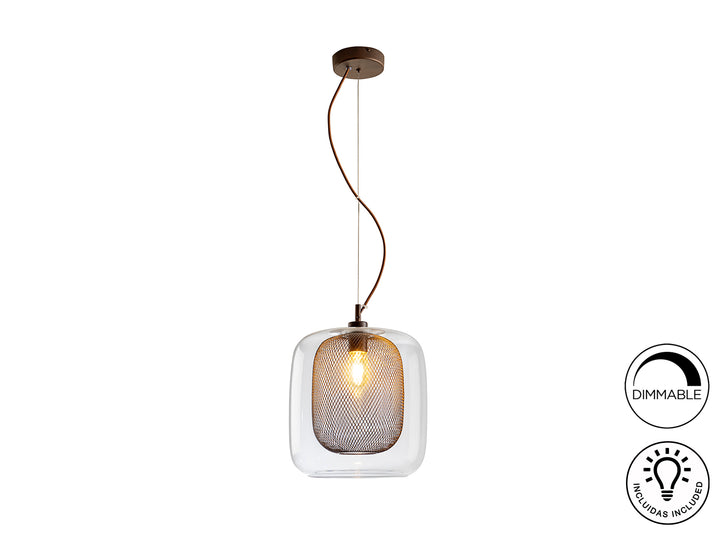 Lustra Schuller Fox Large 1 lumina ciocolata abajur dublu Ø30
