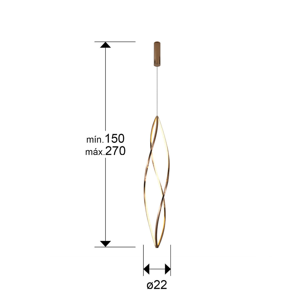 Lustra Schuller Adele Large rose gold 118 cm LED CCT telecomandă