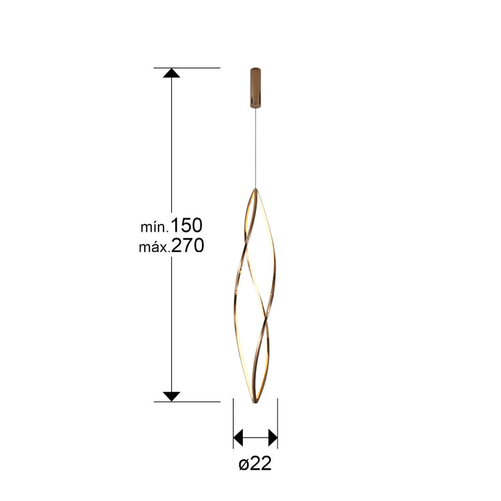 Lustra Schuller Adele Large rose gold 118 cm LED CCT telecomandă