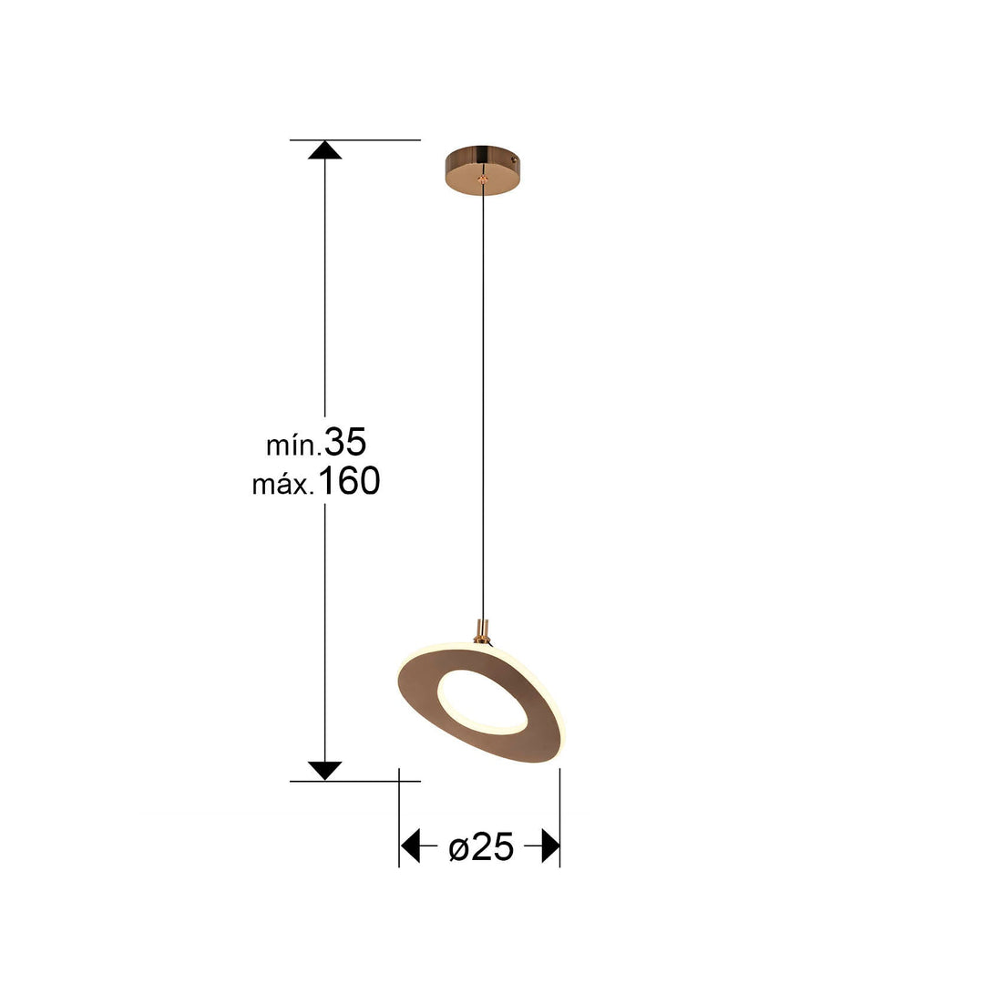 Lustra Schuller Mirena 1 lumina Ø25 rose gold LED 20W dimabil