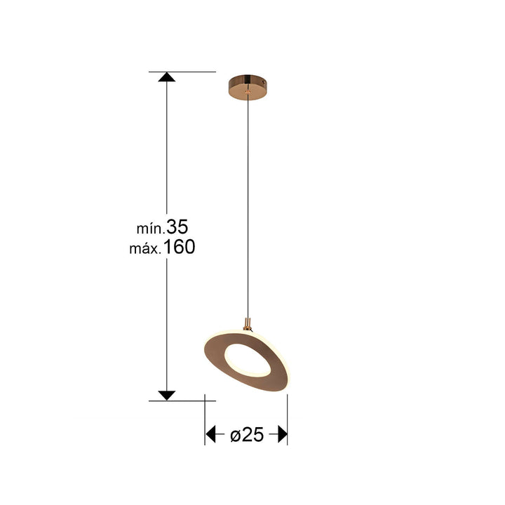 Lustra Schuller Mirena 1 lumina Ø25 rose gold LED 20W dimabil