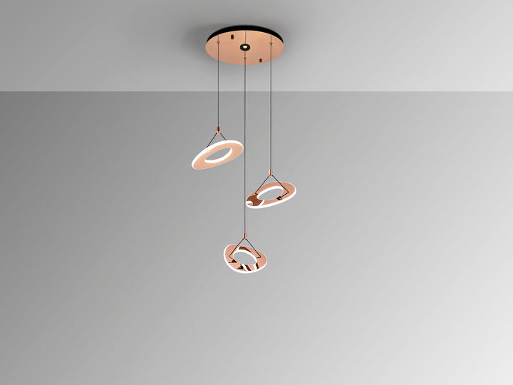 Lustra Schuller Mirena 3 lumini Ø55 rose gold cu spot zenital