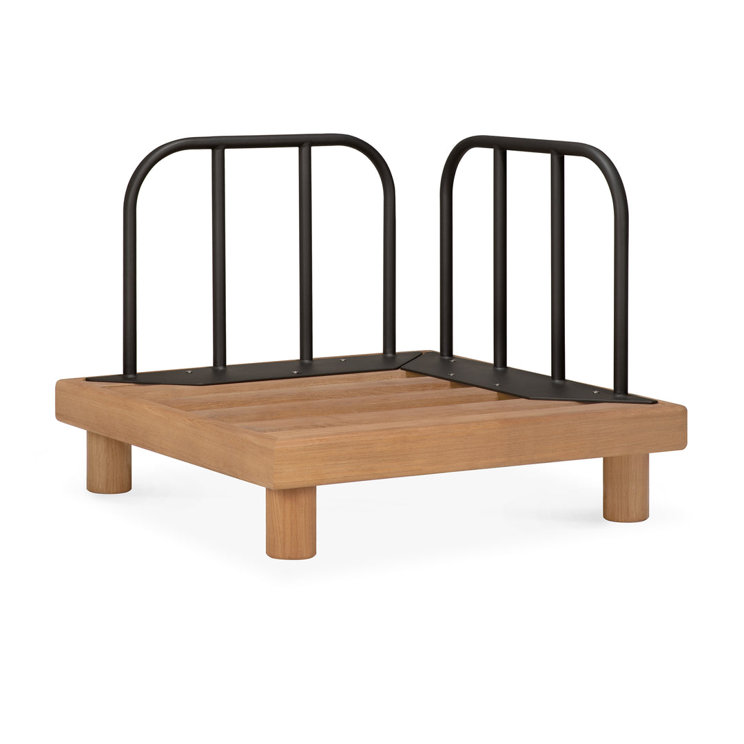 Cadru de canapea de exterior Monocle Ethnicraft din aluminiu și tec masiv natural — terasă
