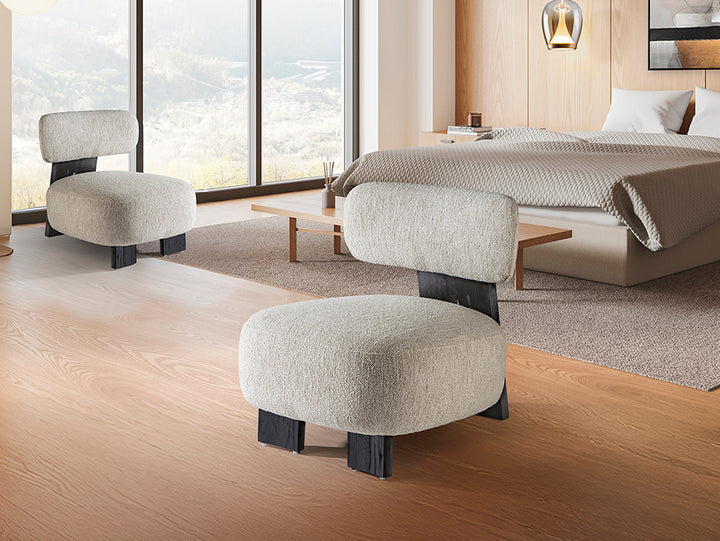 Fotoliu Schuller Topaz chenille ecru negru