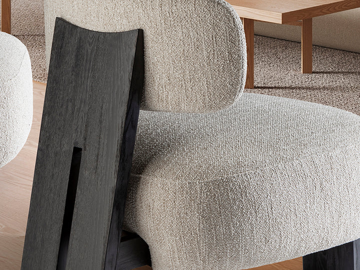 Fotoliu Schuller Topaz chenille ecru negru