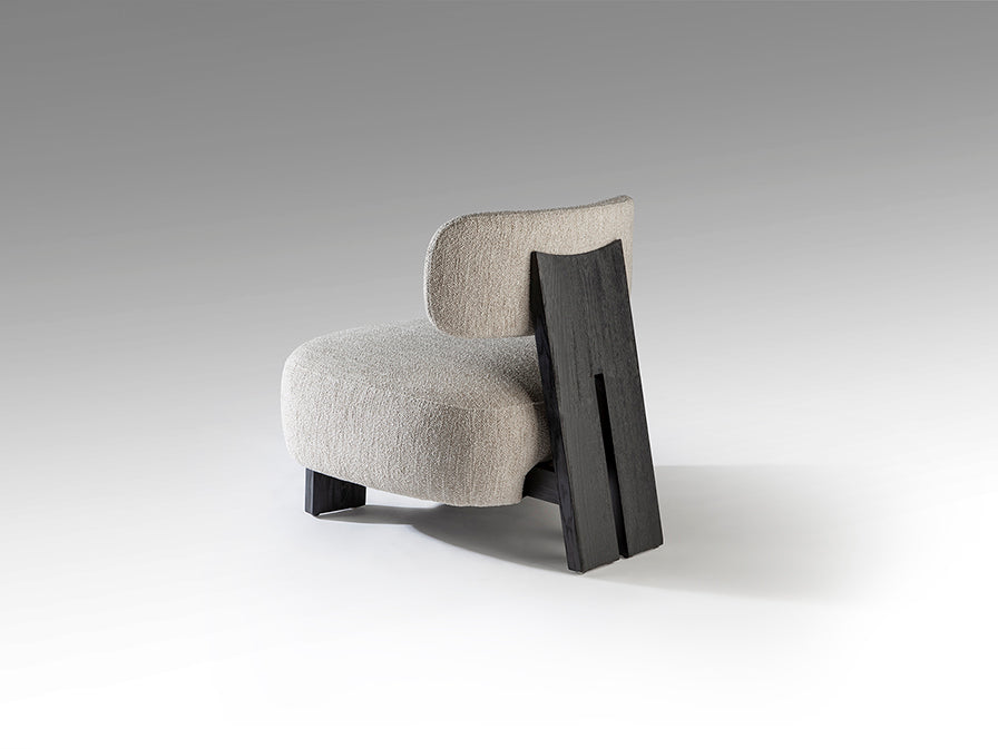 Fotoliu Schuller Topaz chenille ecru negru