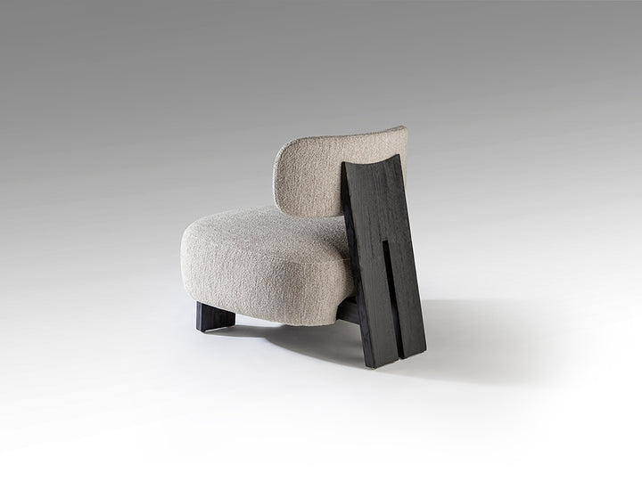 Fotoliu Schuller Topaz chenille ecru negru