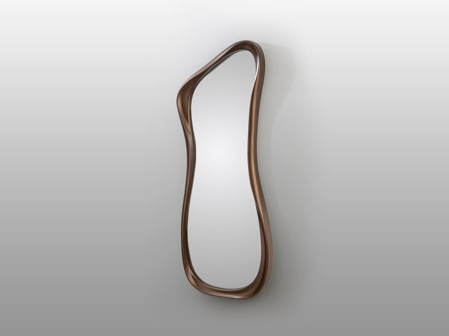 Oglindă Schuller Gina cu cadru PU și finisaj bronz închis — 69x170 cm
