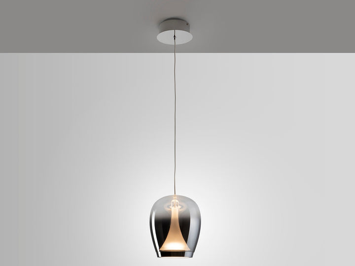 Lustra Schuller Suspiro 1 lumina cromat sticla fumurie