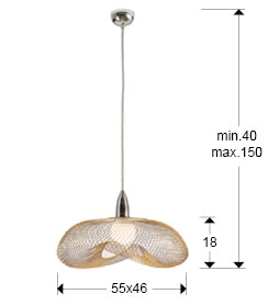 Lustra Schuller Forma 1 lumina cromat cu plasă aurie