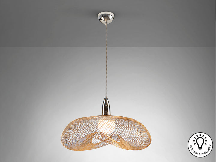 Lustra Schuller Forma 1 lumina cromat cu plasă aurie