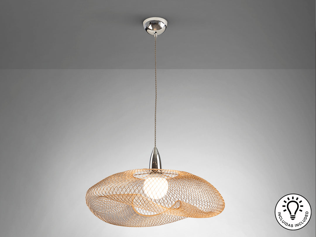 Lustra Schuller Forma 1 lumina cromat cu plasă aurie