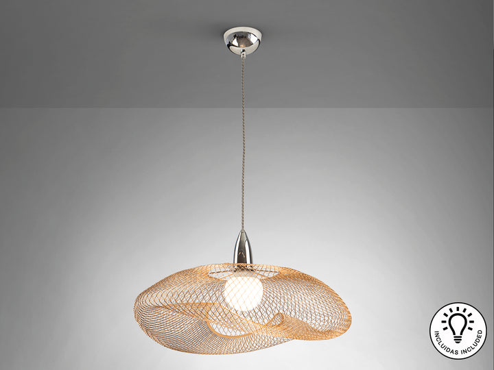 Lustra Schuller Forma 1 lumina cromat cu plasă aurie