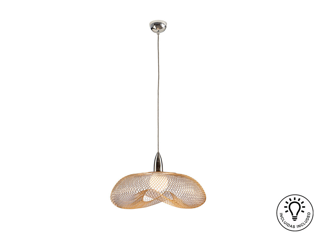 Lustra Schuller Forma 1 lumina cromat cu plasă aurie