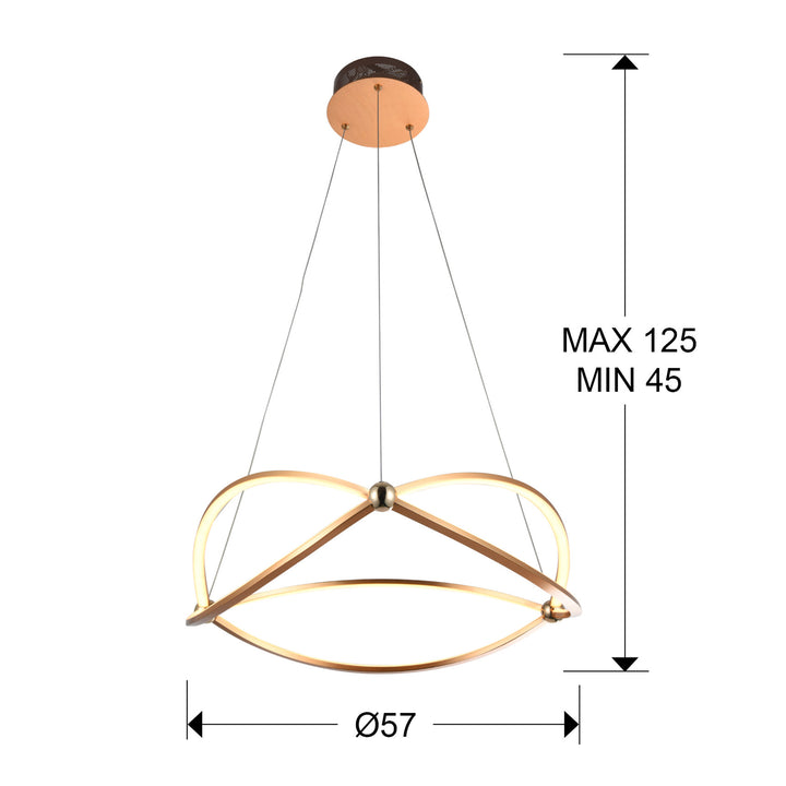 Lustra Schuller Ocellis Ø57 rose gold oval LED 45W