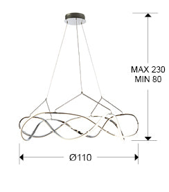 Lustra Schuller Molly Ø110 cromat dimmable telecomandă APP
