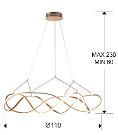 Lustra Schuller Molly Ø110 rose gold cu cromat LED 63W