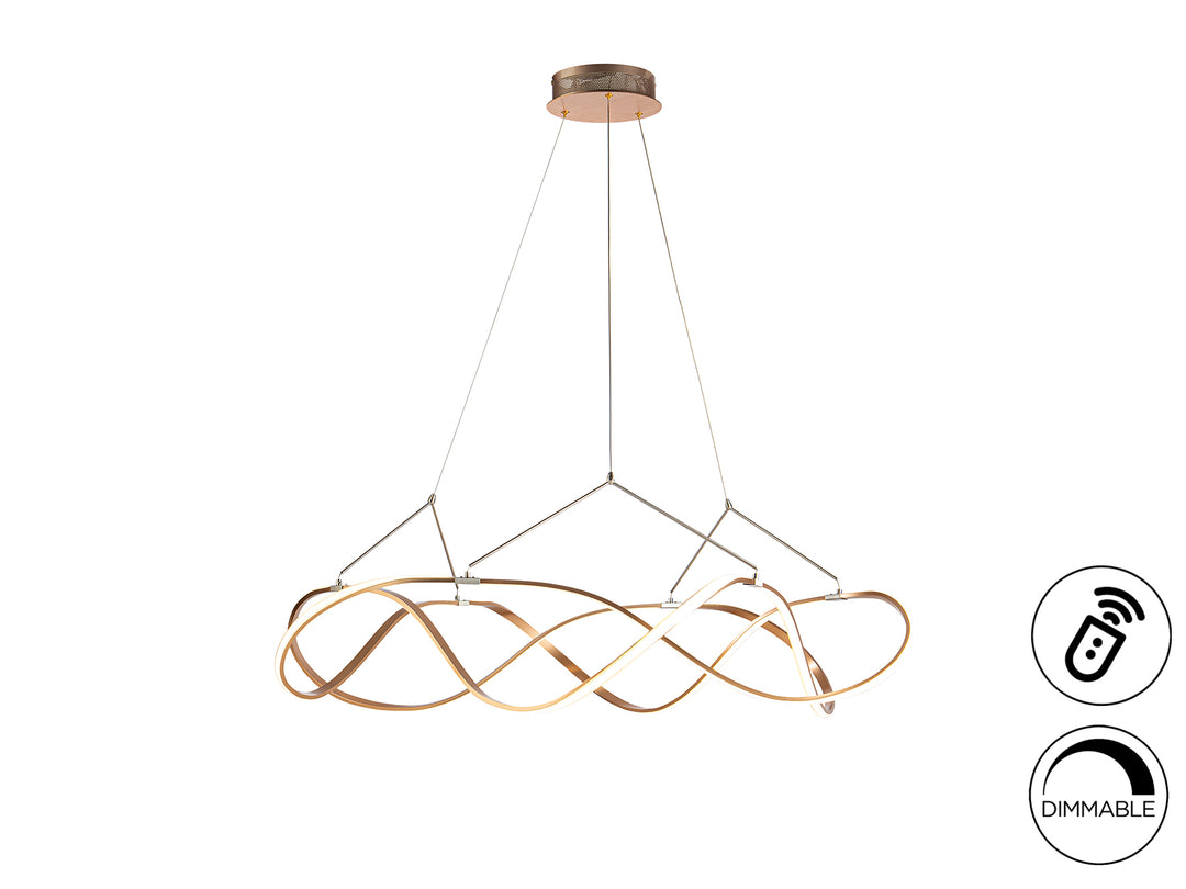 Lustra Schuller Molly Ø110 rose gold cu cromat dimmable telecomandă APP