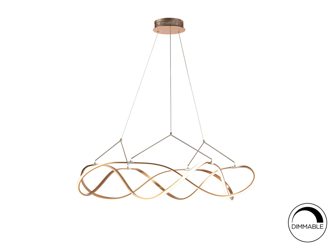 Lustra Schuller Molly Ø110 rose gold cu cromat LED 63W