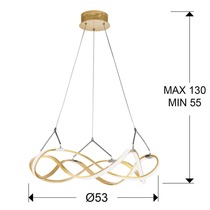 Lustra Schuller Molly Ø53 rose gold cu cromat LED dimabil