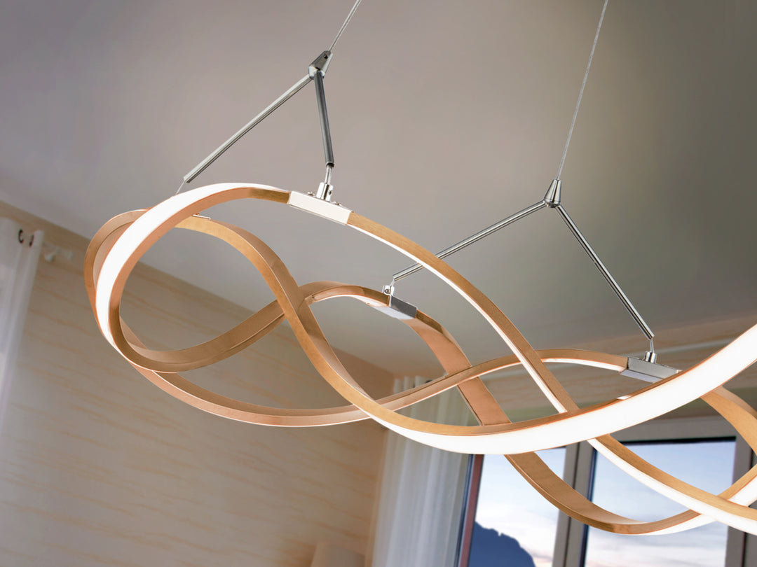 Lustra Schuller Molly Ø53 rose gold cu cromat LED dimabil