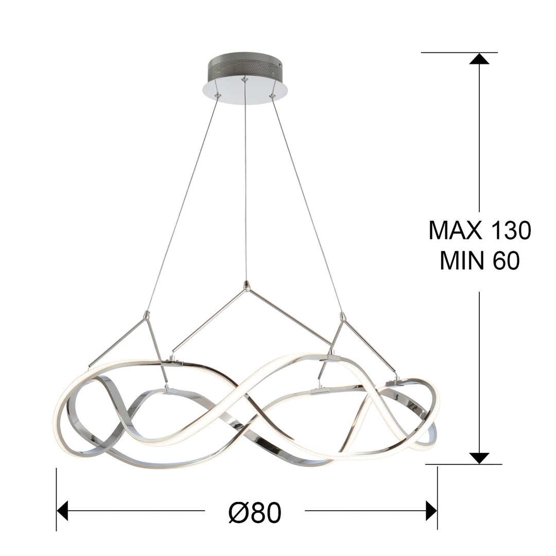 Lustra Schuller Molly Ø80 cromat LED 45W dimabilă cu APP