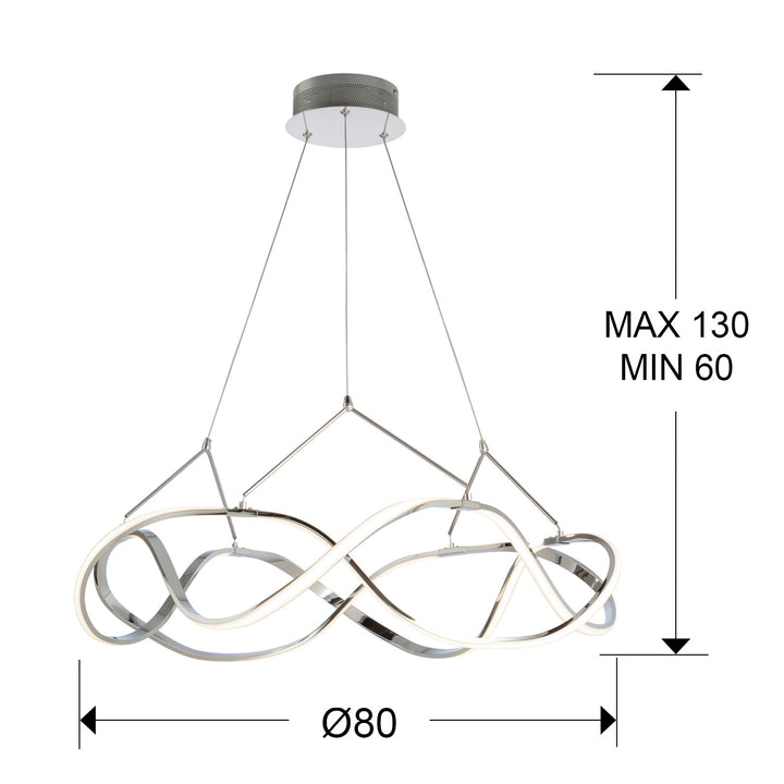 Lustra Schuller Molly Ø80 cromat LED 45W dimabilă cu APP