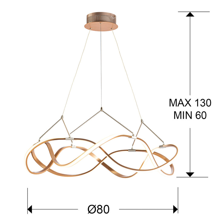 Lustra Schuller Molly Ø80 rose gold cu cromat LED dimabilă