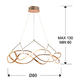 Lustra Schuller Molly Ø80 rose gold cu cromat dimmable telecomandă