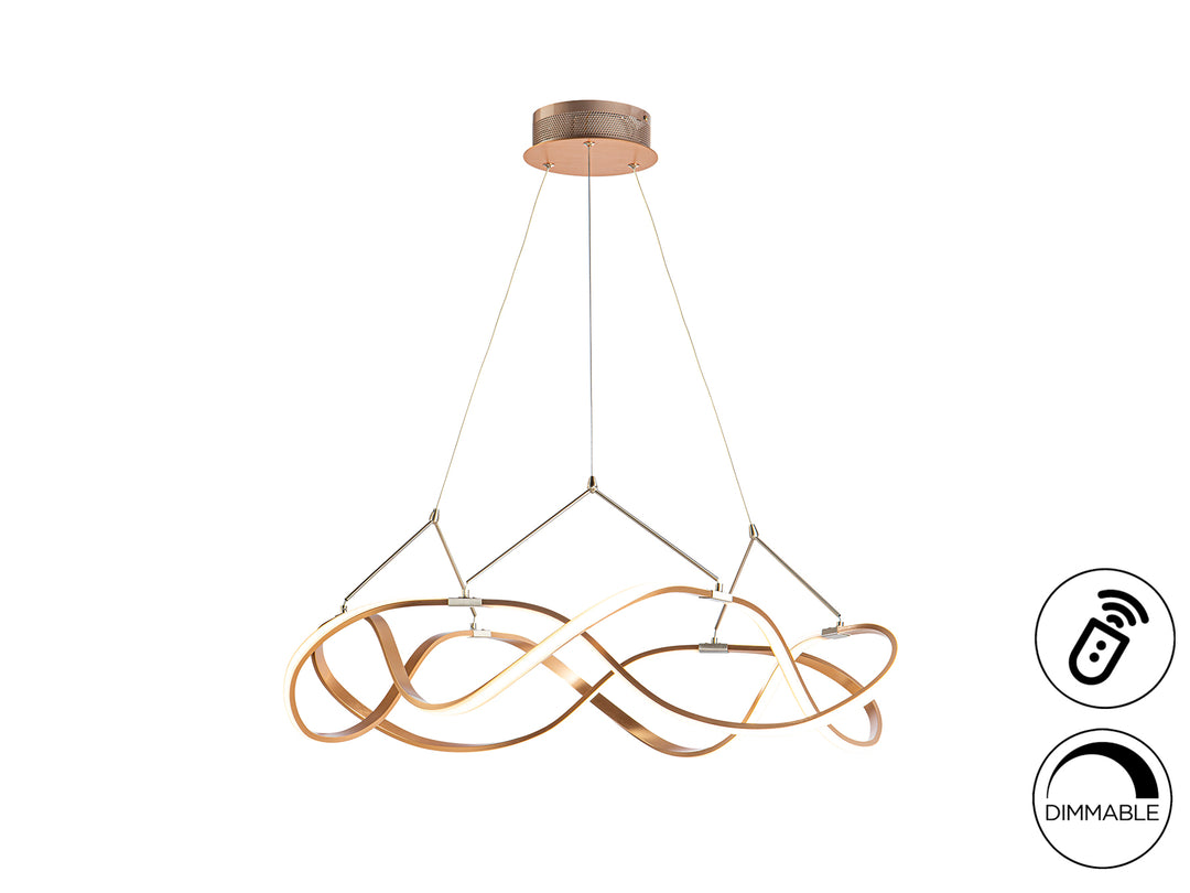 Lustra Schuller Molly Ø80 rose gold cu cromat dimmable telecomandă