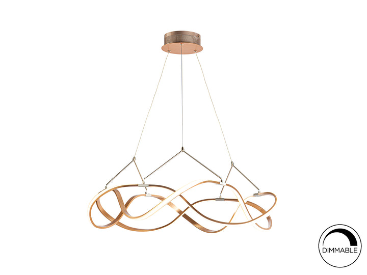 Lustra Schuller Molly Ø80 rose gold cu cromat LED dimabilă