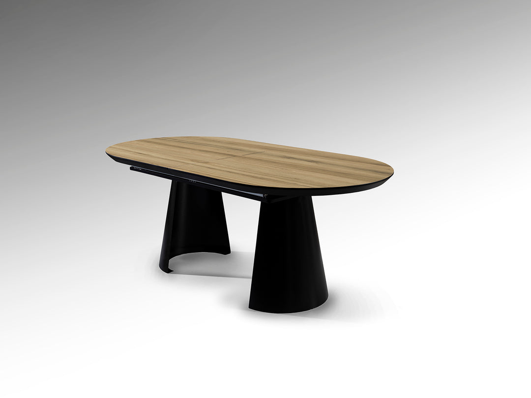 Masa dining Schuller Capri extensibila 205-405 cu efect lemn
