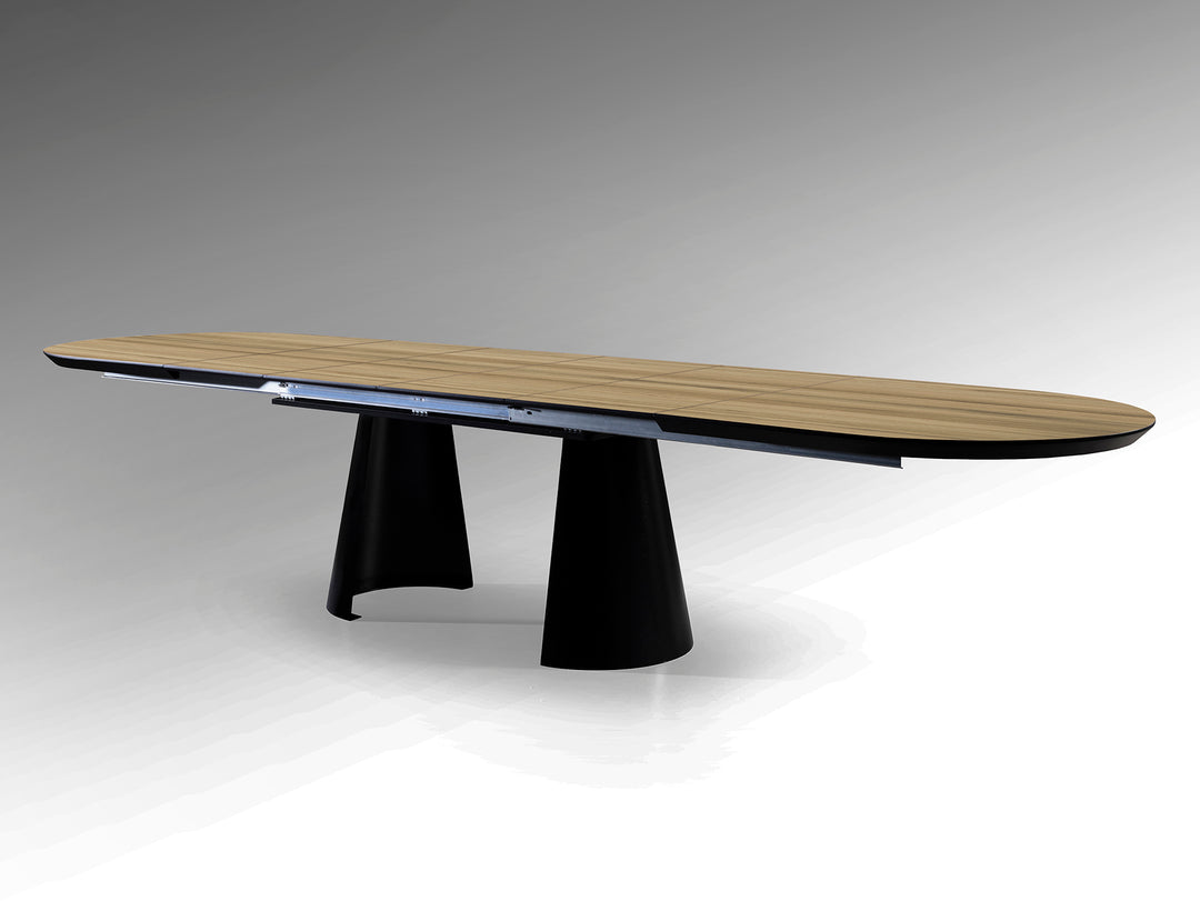 Masa dining Schuller Capri extensibila 205-405 cu efect lemn