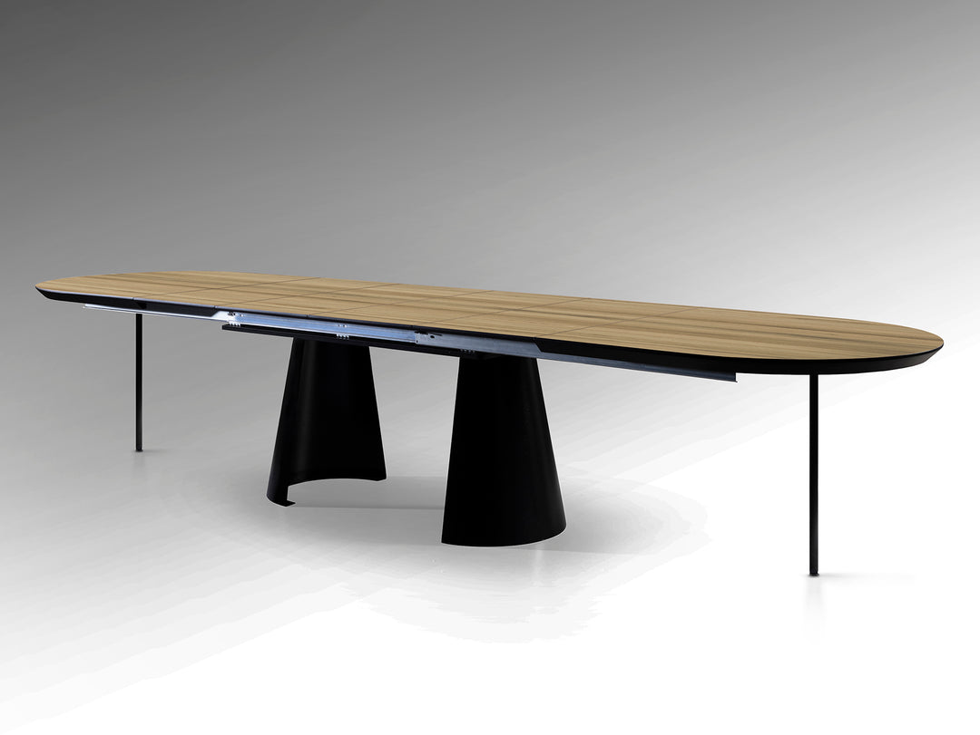 Masa dining Schuller Capri extensibila 205-405 cu efect lemn
