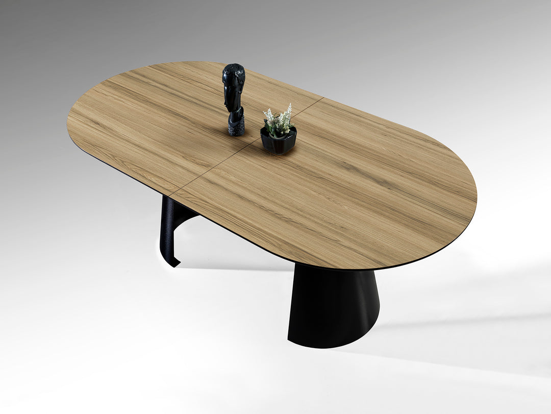 Masa dining Schuller Capri extensibila 205-405 cu efect lemn
